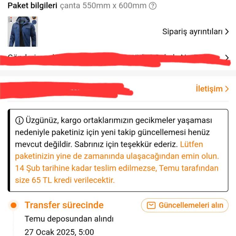 Mont Siparişim Neden Hala Kargoya Verilmedi