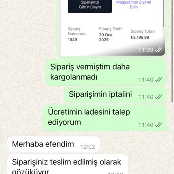 İptal Edilen Sipariş Ve İade Sorunu