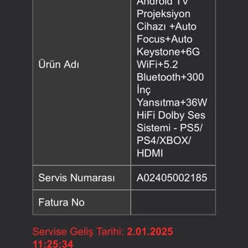 Projeksiyon Cihazında Sürekli Arıza Ve Yetersiz Servis Hizmeti