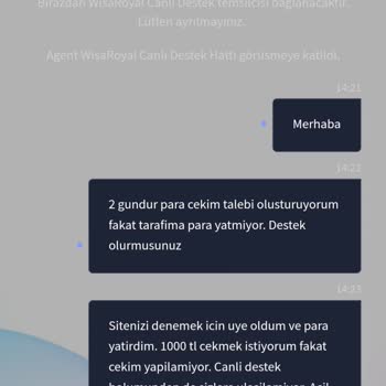 Wisaroyal Sitesinde Çekim Sorunları Ve Güvenilirlik Endişesi