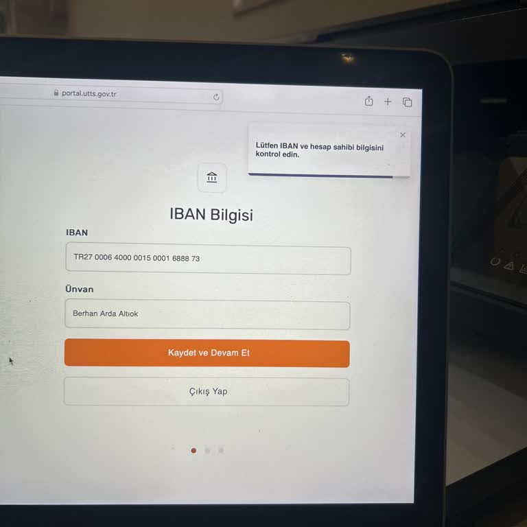 IBAN Bilgileri Hatası Nedeniyle Kayıt Yapılamıyor
