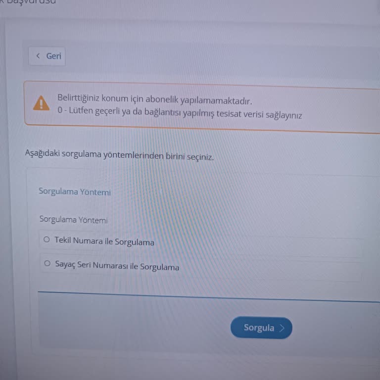 Abonelik İşlemlerinde Tesisat Verisi Sorunu