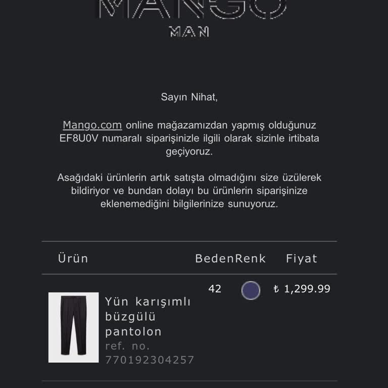 Mango İnternet Alışverişinde Stok Sorunu