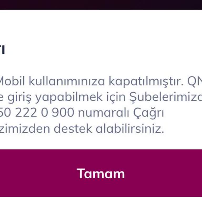 QNB Finansbank Mobil Ve Telefon Bankacılığı Erişim Sorunu