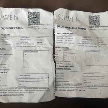 Suwen Ürünlerinde Kalite Sorunu Ve İade Talebi