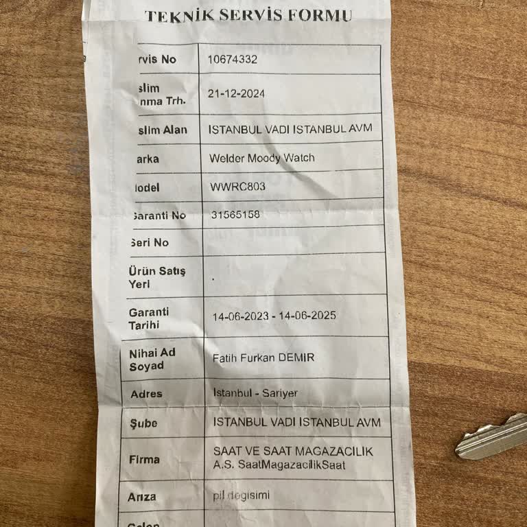 Garanti Belgesi Kaybolan Saatin Pil Değişimi Çilesi
