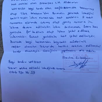 Yanlış Numara Değişikliği Ve Çözüm Sürecindeki Sorunlar