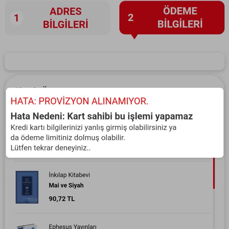 İninal Kart İle Para Çekme Ve Sipariş Sorunu