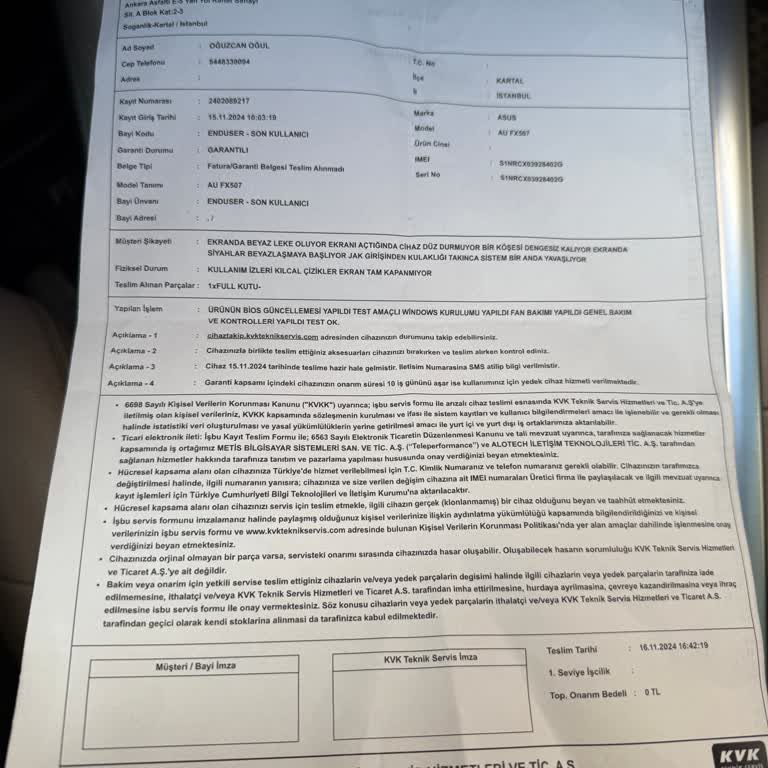 Asus Laptop Servis Sorunları Ve Tutarsızlıklar