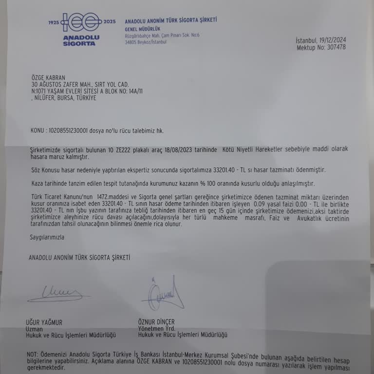 Haksız Rücu Talebi Ve Ulaşılamayan Müşteri Hizmetleri