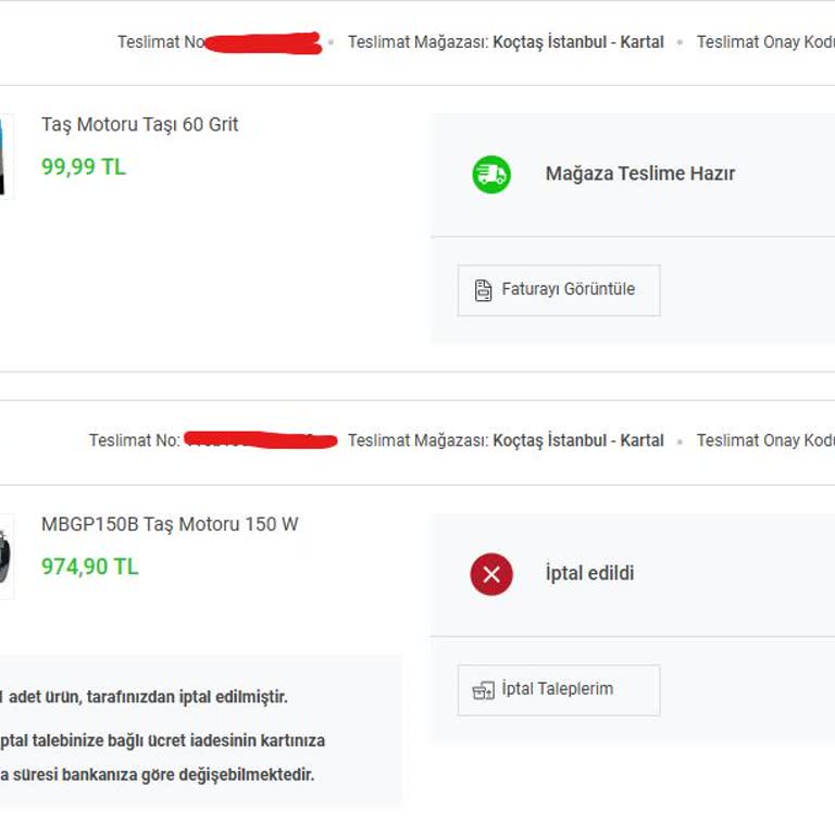 İptal Edilen Sipariş Ve Kaybolan İndirim