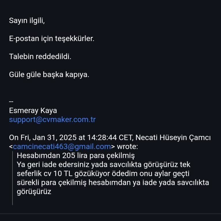 İzinsiz Para Çekimi Ve İade Talebi Reddi
