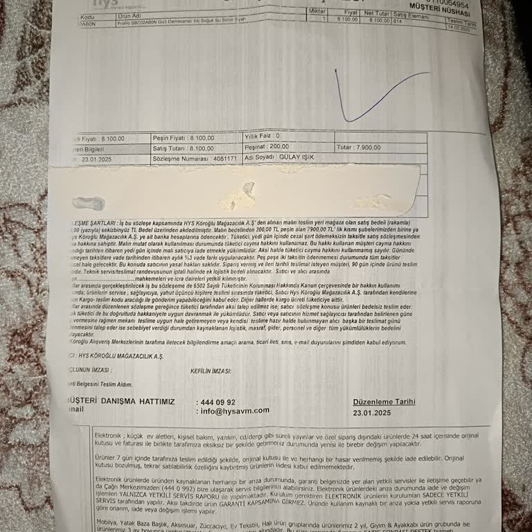 Teslim Edilmeyen Ürün Ve Lakayıt Hizmet