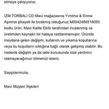 Mavi Kot Pantolonlarda Tekrarlayan Kalite Sorunu