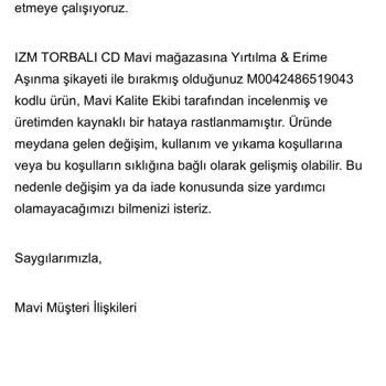 Mavi Kot Pantolonlarda Tekrarlayan Kalite Sorunu