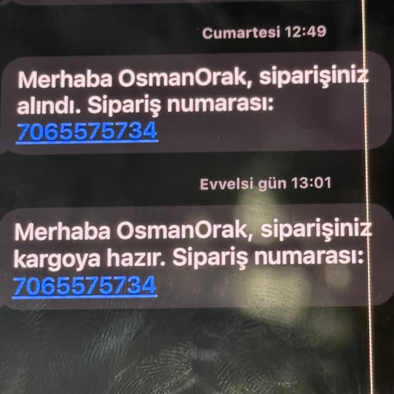 Sipariş Bilgisi Ve Ürün Teslimatında Sorun