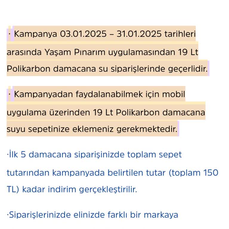 Kampanya Detayları Yanıltıcı Çıktı Su Siparişim İptal Edildi