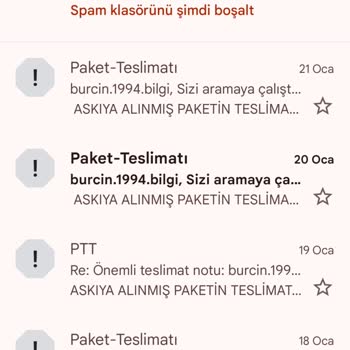 PTT Kargo'dan Sahte Gümrük Ücreti Mailleri