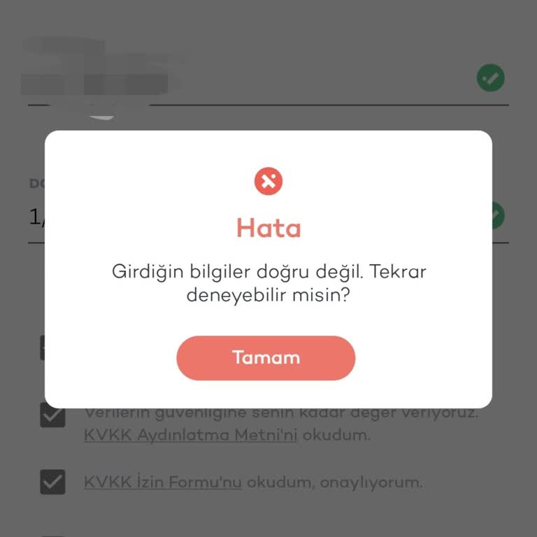 Tosla Kart Kayıt Sorunu: Doğru Bilgilere Yanlış Uyarı