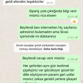 Çiçek Siparişi Teslim Edilmedi