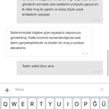 Yanlış Beden Ve İade Sürecinde Sorun