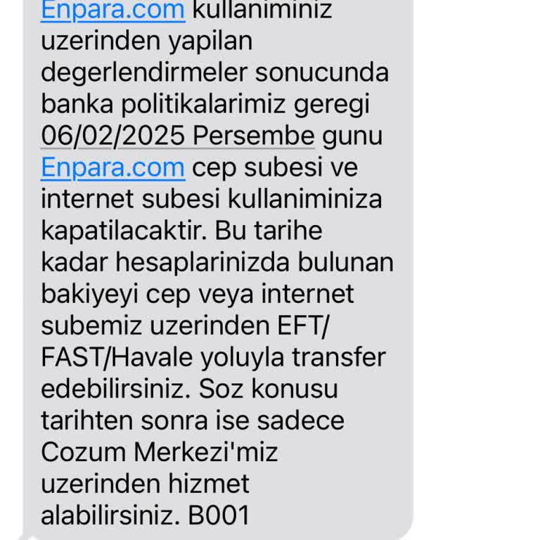 Hesap Kapatma Kararıyla İlgili Bilgilendirme Eksikliği