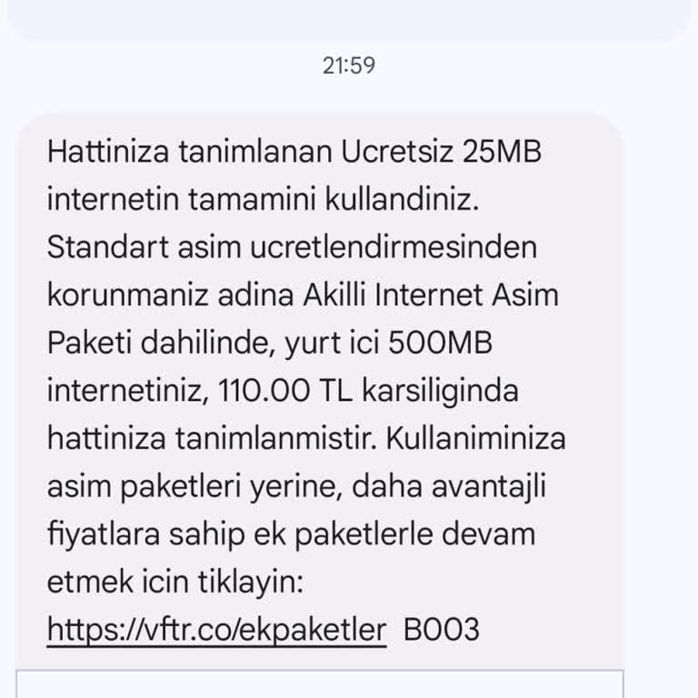 Habersiz Aşım Paketleri Ve Yüksek Fatura Şikayeti