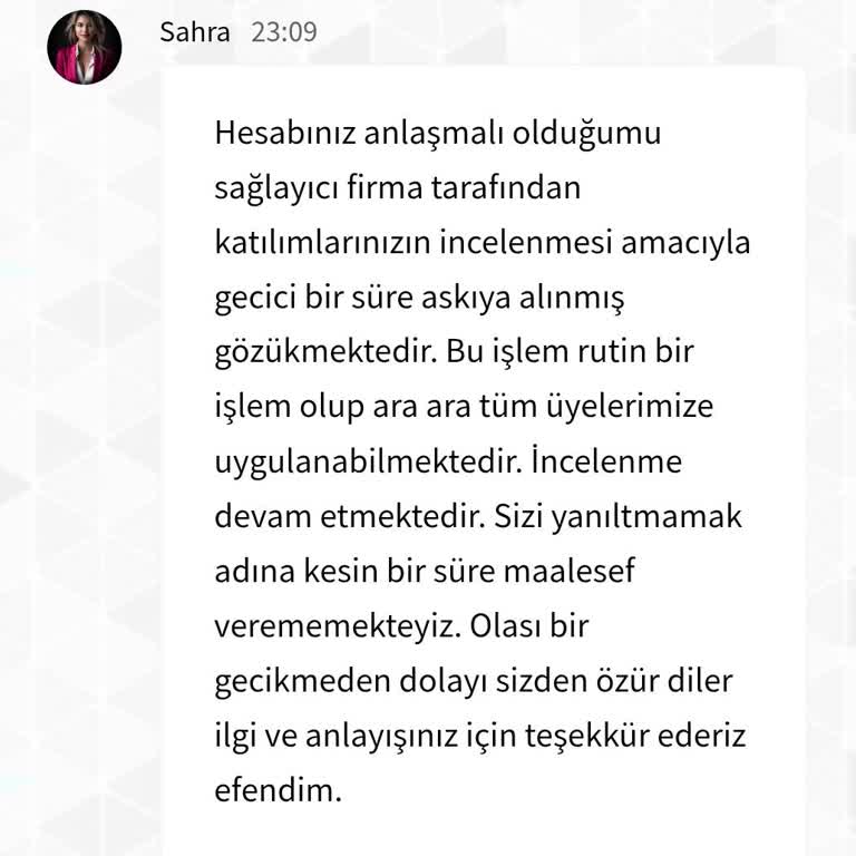 Hesabım Askıya Alındı, Param Mağdur!