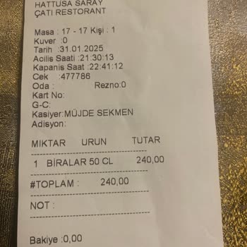 Otel Restoranında Fahiş Fiyat Artışı Ve Şeffaflık Eksikliği