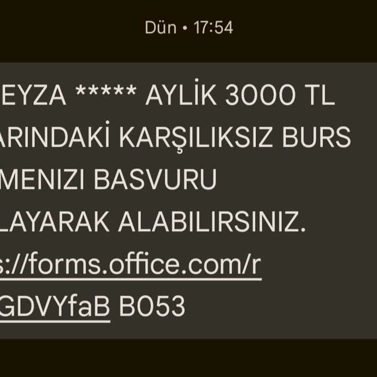 Şüpheli Burs Mesajı Ve Kişisel Bilgi Güvenliği Endişesi