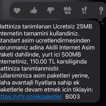 İzinsiz Eklenen İnternet Paketi Ve Yüksek Ücret