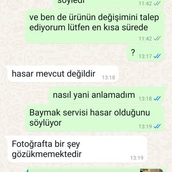 Baymak Servisinden Hasarlı Ürün Ve İlgisizlik