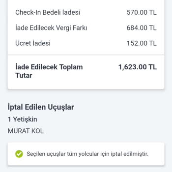 Eksik İade Ücreti Sorunu