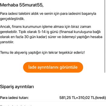 İade Edilmeyen Para Ve Temu Şikayeti