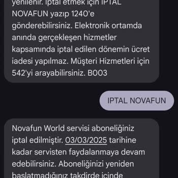 Novafun Bilgim Dışında Abonelik Ve İade Sorunu
