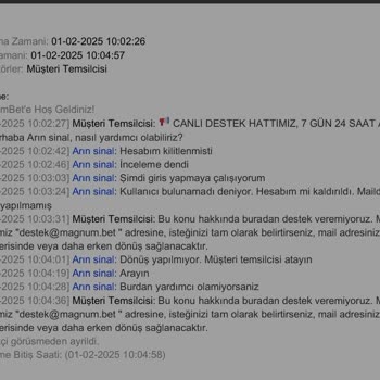 Magnumbet'te Hesap Silinmesi Ve Para Kaybı Sorunu