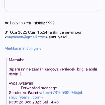 Sipariş Sonrası İletişim Sorunu Ve İade Talebi