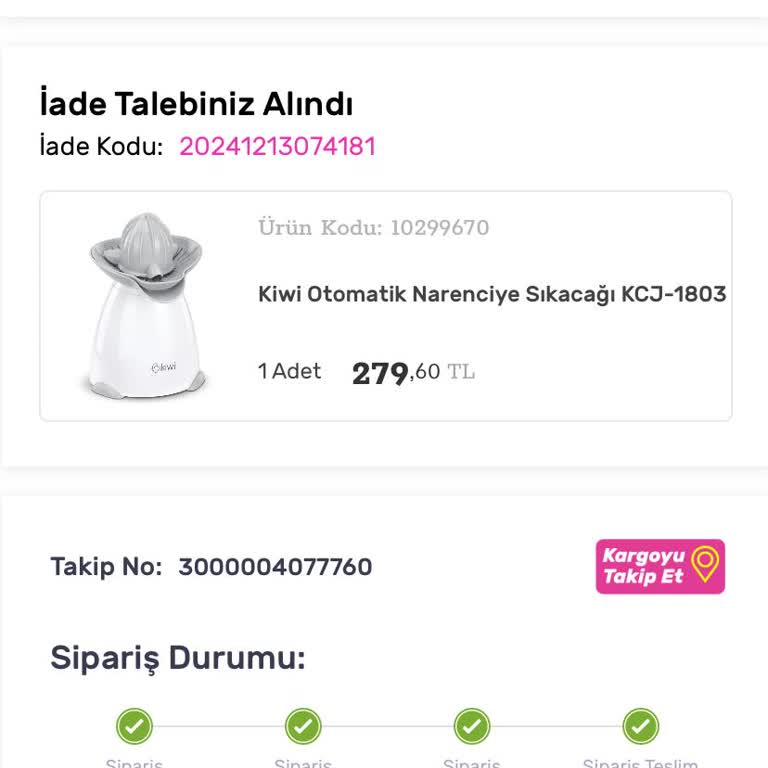 Gratis'ten Alınan Arızalı Ürün Ve İade Sorunu