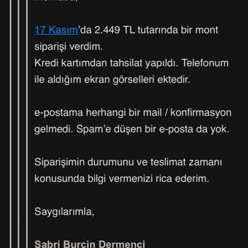Teslim Edilemeyen Ürün Ve İletişim Sorunları