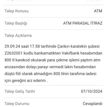 VakıfBank'tan 6 Aydır Çözülemeyen ATM Sorunu
