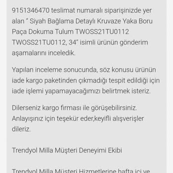 Eksik Ürün İadesi Ve İnatçı Firma Tutumu