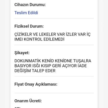 Yanıltıcı Servis Süreci Ve Çözülmeyen Teknik Sorunlar