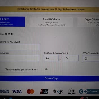 Paycell Kartı İle İnternet Alışverişi Sorunu