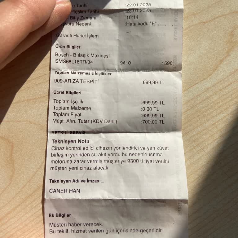 Adıyaman Bosch Servisi İle Hayal Kırıklığı Yaratan Deneyim