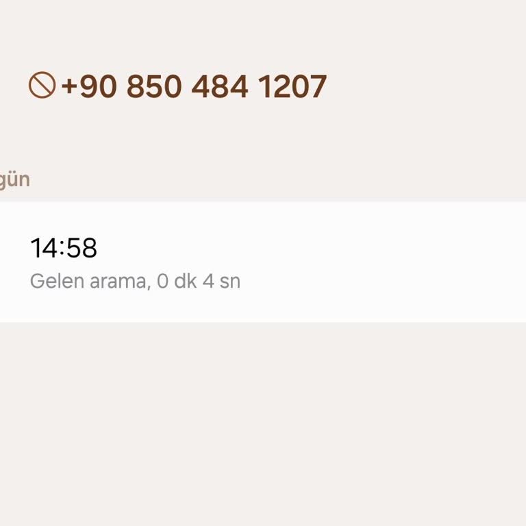 Bilinmeyen Numaradan Şüpheli Arama