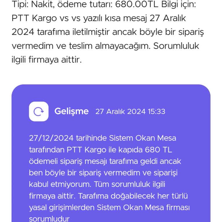 İzinsiz Gönderi Ve Yanıltıcı Sipariş İşlemi