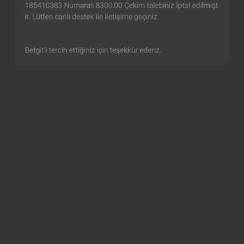 Betgit Hesabımda Çekim İptali Ve Yetersiz Müşteri Hizmeti