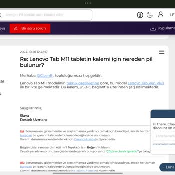 Lenovo Tablet Kalemi İçin Pil Sorunu