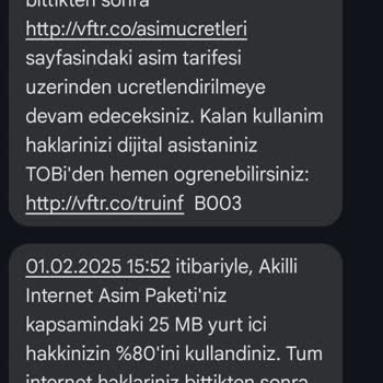 Vodafone'da Beklenmedik Aşım Ücreti Sorunu