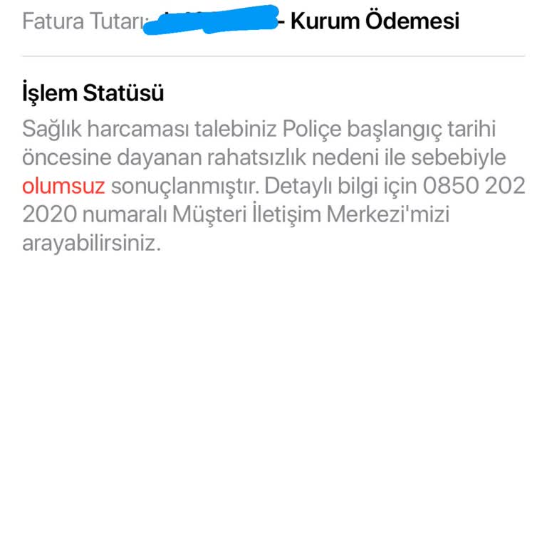 Türkiye Sigorta'nın Önceki Rahatsızlıkları Kapsamama Sorunu